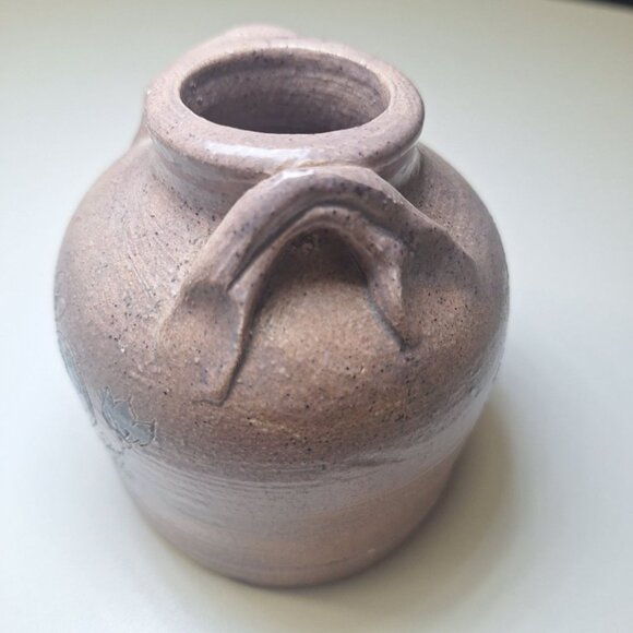 Pottery Heart Vintage Small Heart Knick Knack Brown Blue Floral Country Cottage - Picture 3 of 8